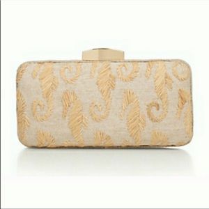 Talbots Embroidered Linen Minaudière